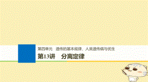 生物第四單元 遺傳的基本規(guī)律、人類遺傳病與優(yōu)生 第13講 分離定律