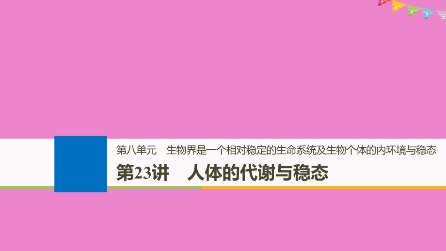 生物第八單元 生物界是一個相對穩(wěn)定的生命系統(tǒng)及生物個體的內(nèi)環(huán)境與穩(wěn)態(tài) 第23講 人體的代謝與穩(wěn)態(tài) 北師大版_第1頁