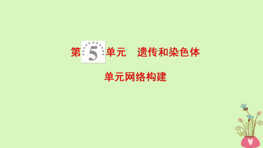 生物第5單元 遺傳和染色體單元網(wǎng)絡(luò)構(gòu)建 蘇教版_第1頁