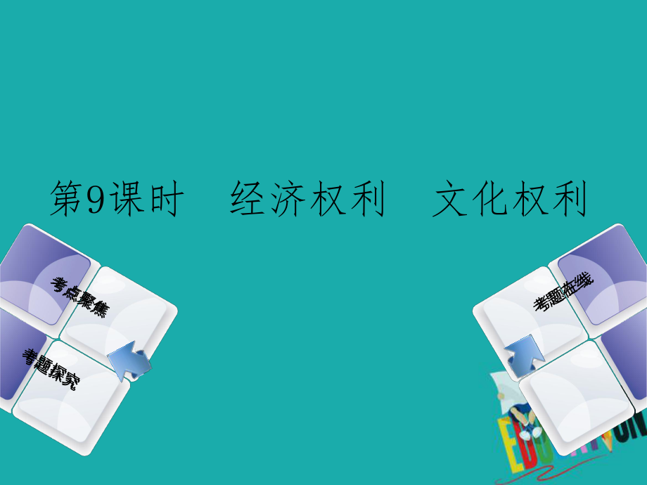 政治方案 第三單元 行使權利 依法維權 第9課 經濟權利 文化權利_第1頁