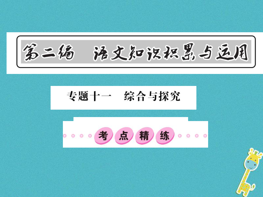 語(yǔ)文總第2編 語(yǔ)文知識(shí)積累與運(yùn)用 十一 綜合與探究精練1 語(yǔ)文版_第1頁(yè)