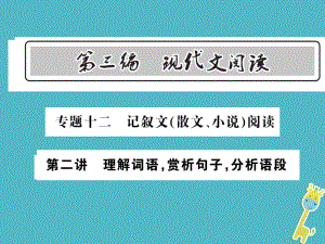 語文總第3編十二 記敘文（散文 小說）閱讀 第二講 理解詞語 賞析句子 分析語段 語文版