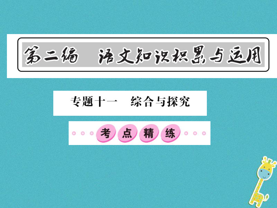 語文總第2編 語文知識積累與運(yùn)用 十一 綜合與探究精練5 語文版_第1頁