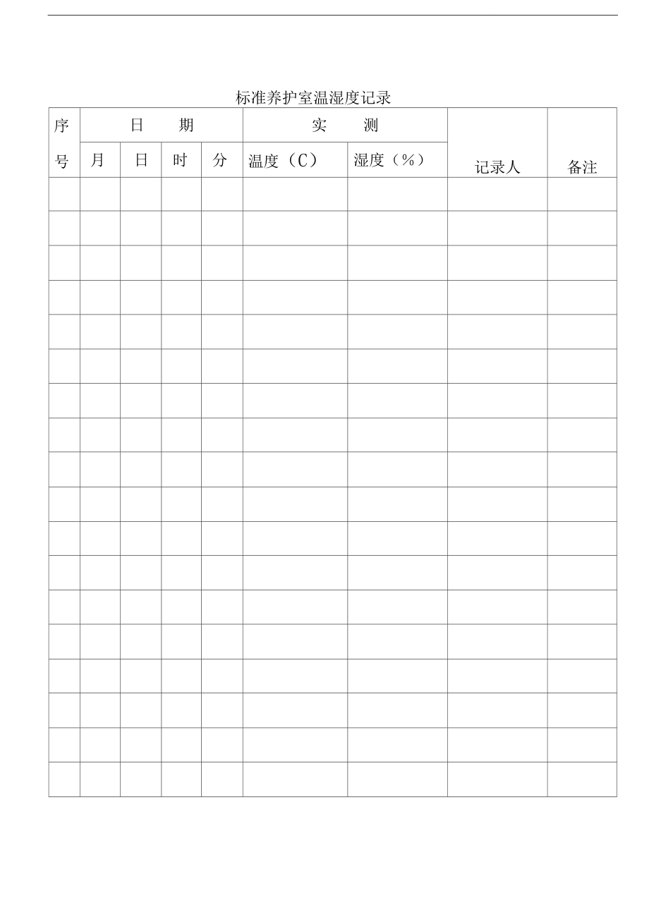 混凝土试块标准养护室记录_第1页