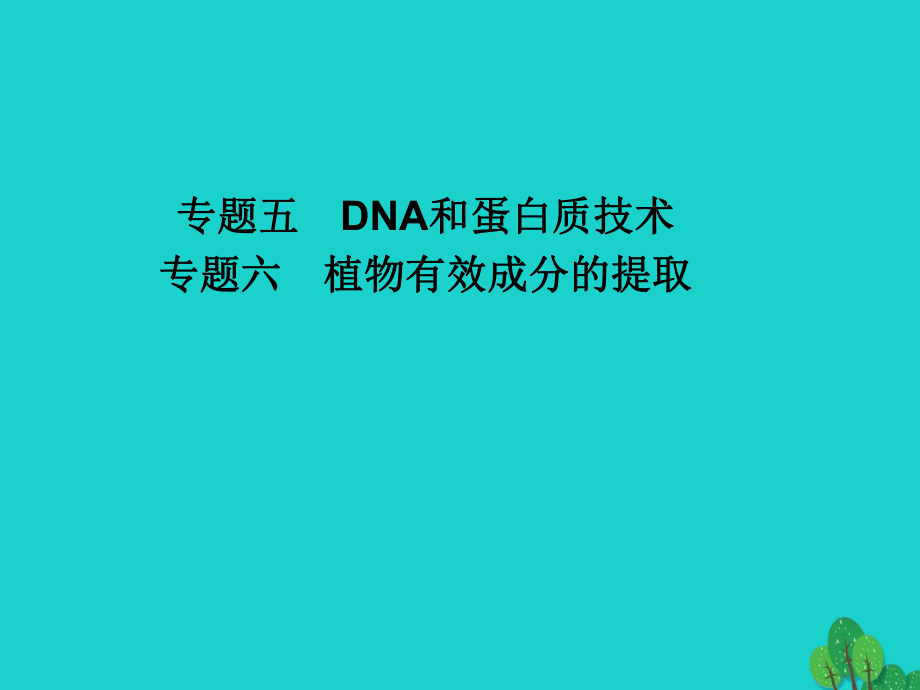 高三生物五 DNA和蛋白質(zhì)技術(shù) 六 植物有效成分的提取 新人教版選修1_第1頁(yè)