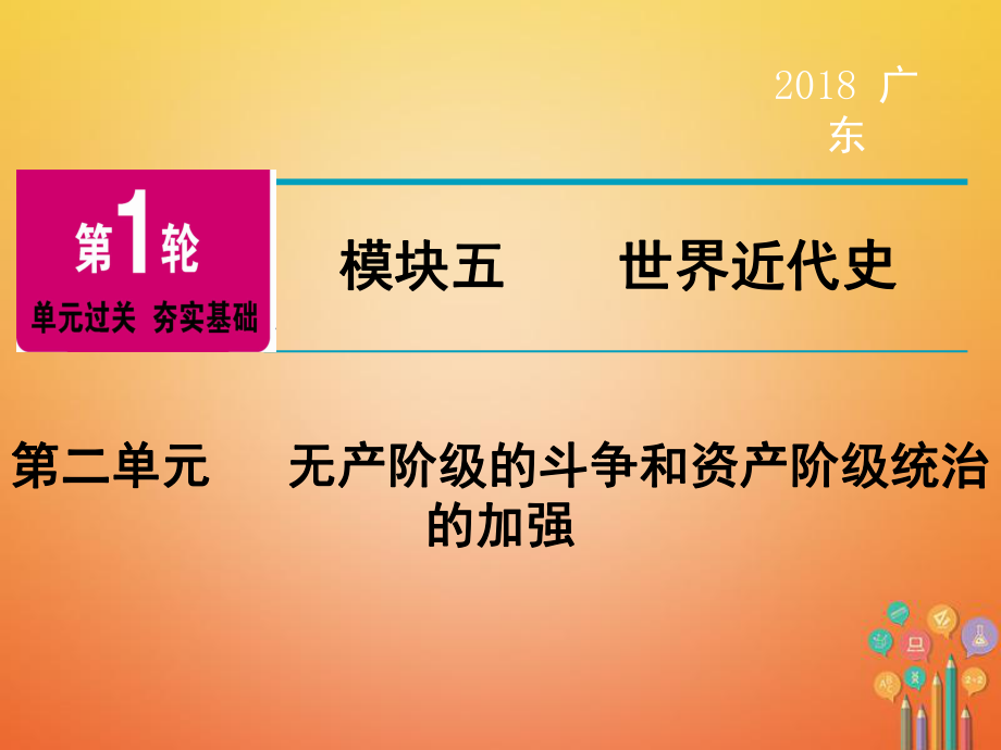 歷史第1輪 單元過(guò)關(guān) 夯實(shí)基礎(chǔ) 模塊5 世界近代史 第2單元 無(wú)產(chǎn)階級(jí)的斗爭(zhēng)和資產(chǎn)階級(jí)統(tǒng)治的加強(qiáng)_第1頁(yè)