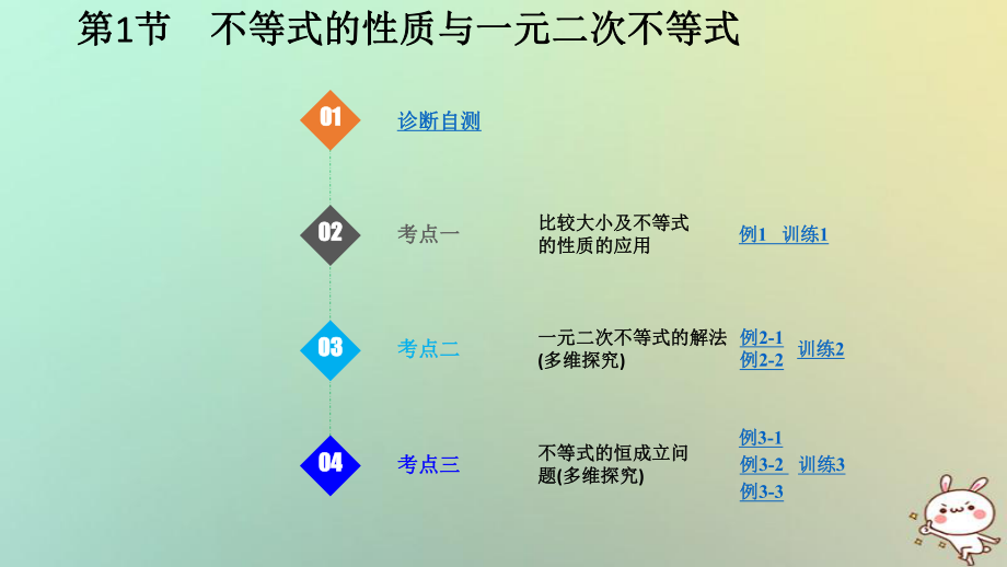 數(shù)學第七章 不等式 第1節(jié) 不等式的性質(zhì)與一元二次不等式_第1頁