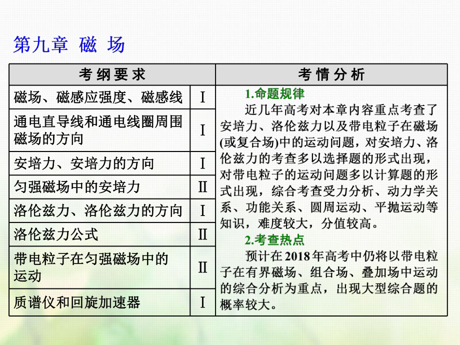 物理總第九章 磁場 第51課時(shí) 磁場及其對電流的作用_第1頁