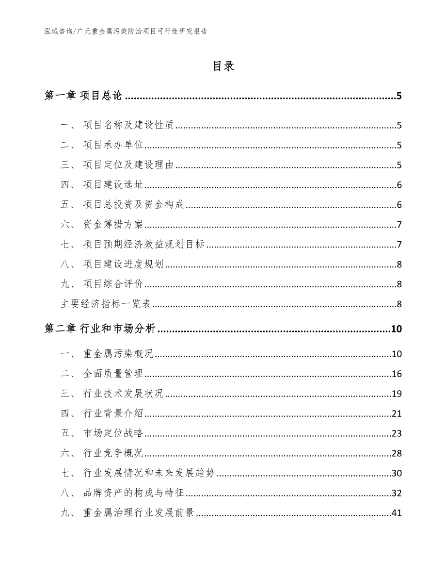 广元重金属污染防治项目可行性研究报告（参考范文）_第1页