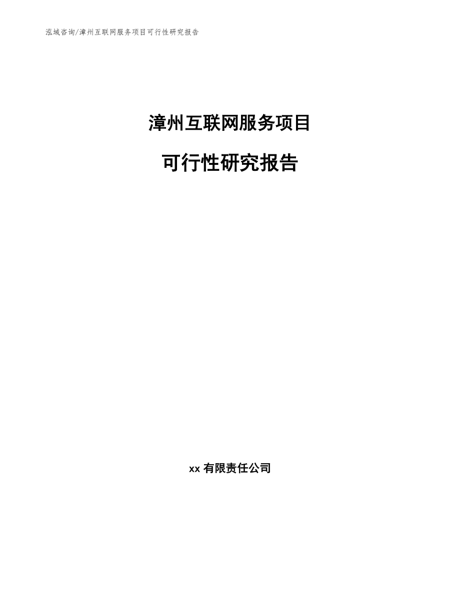漳州互联网服务项目可行性研究报告【参考模板】_第1页