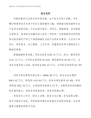 宁夏功能性器件技术服务项目申请报告