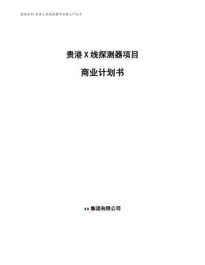 贵港X线探测器项目商业计划书（模板范文）