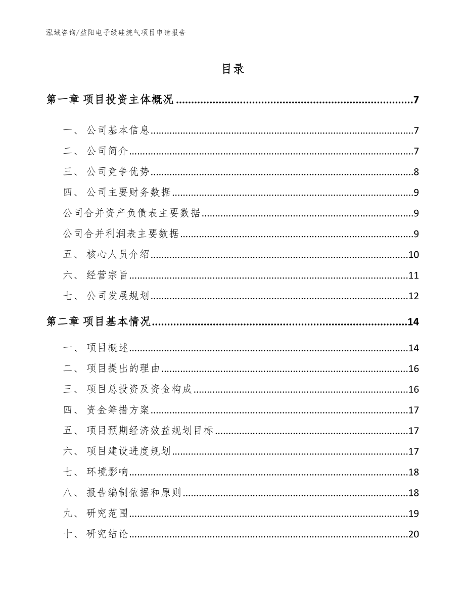 益阳电子级硅烷气项目申请报告模板范文_第1页