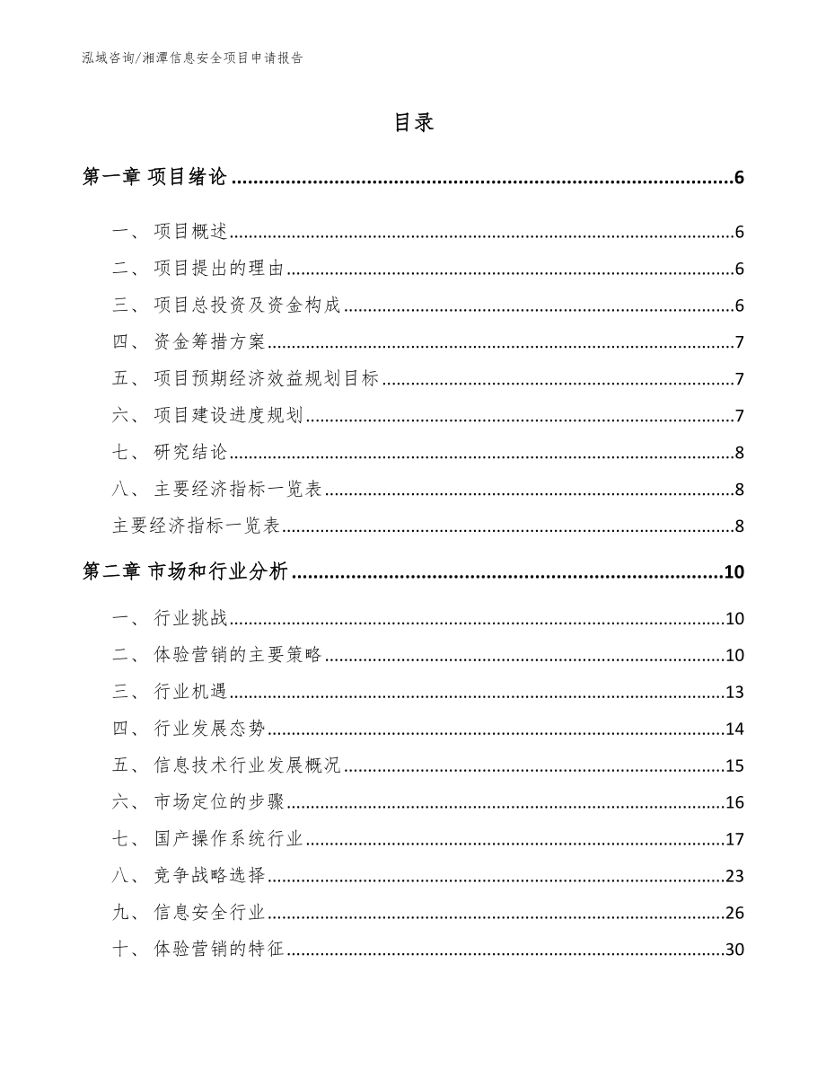 湘潭信息安全项目申请报告参考模板_第1页