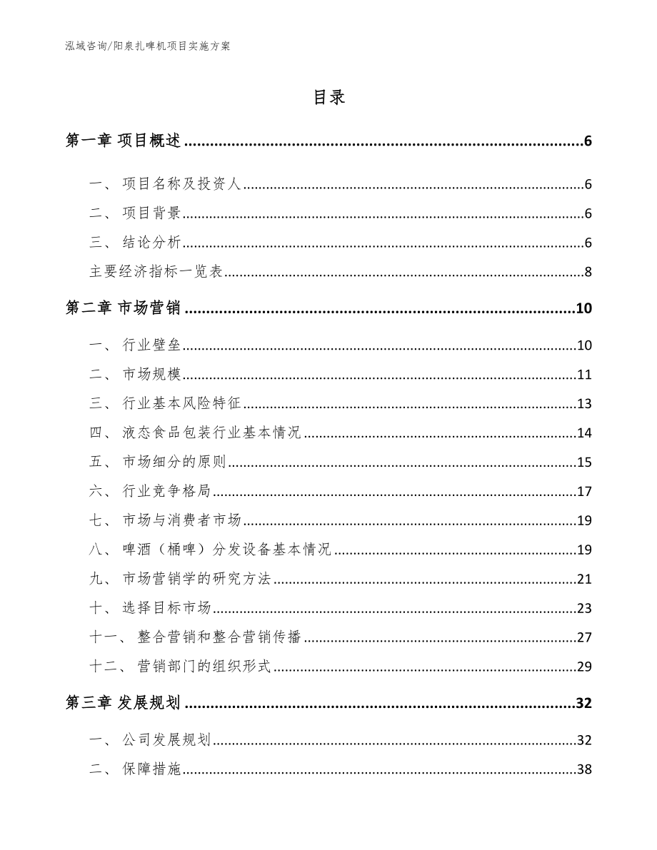 阳泉扎啤机项目实施方案（模板）_第1页