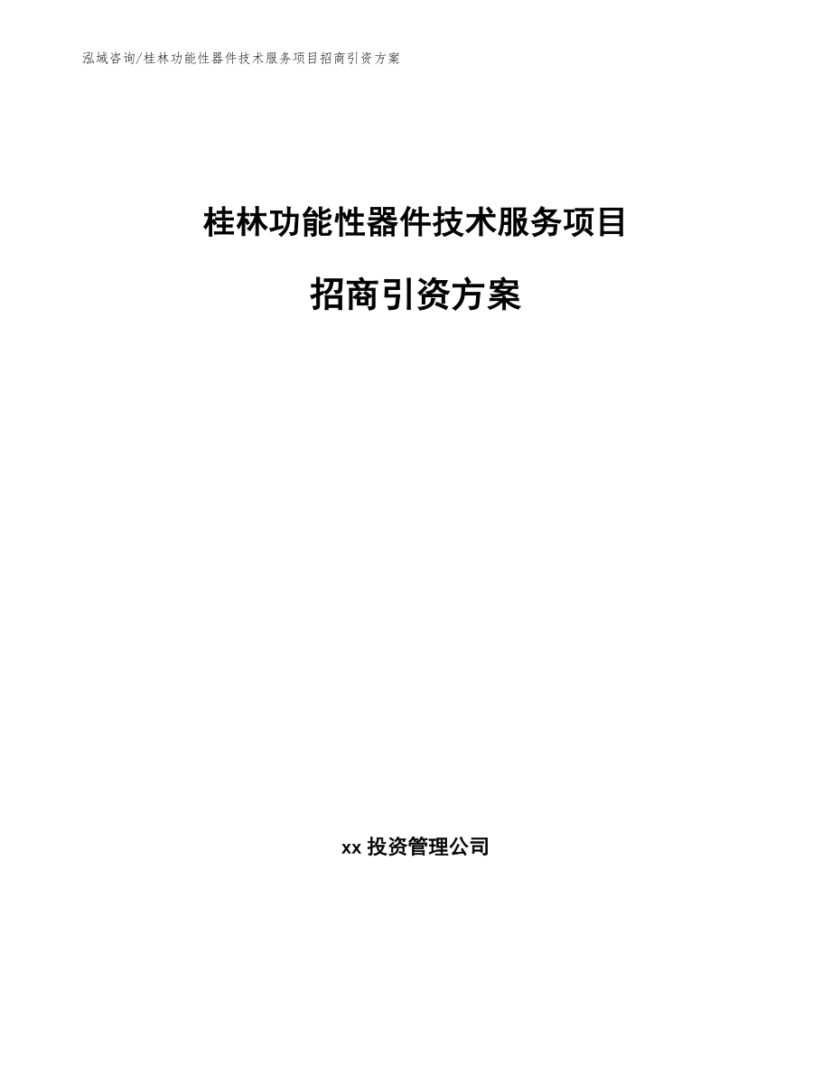 桂林功能性器件技术服务项目招商引资方案_第1页