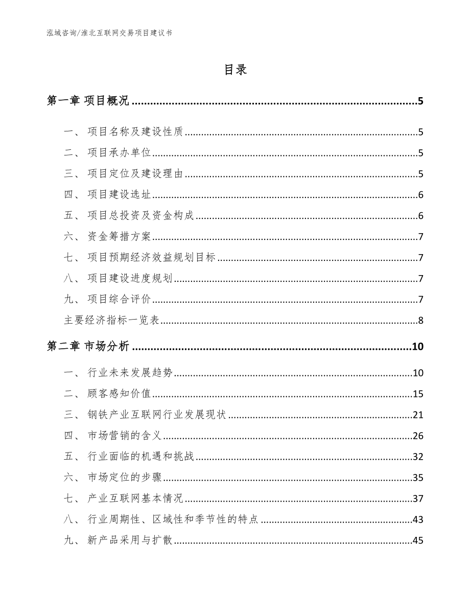淮北互联网交易项目建议书_第1页