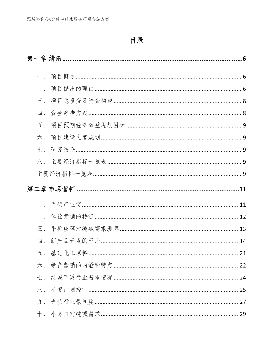 滁州纯碱技术服务项目实施方案【模板参考】_第1页
