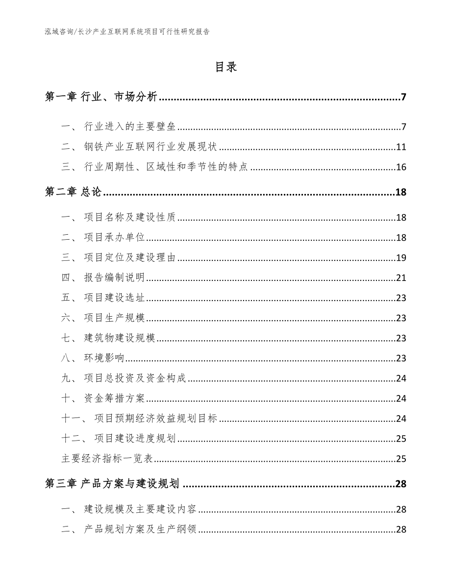 长沙产业互联网系统项目可行性研究报告（模板）_第1页