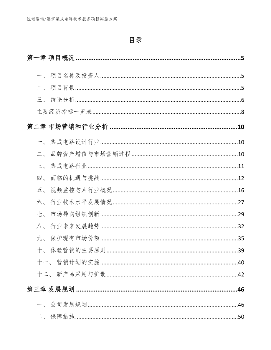 湛江集成电路技术服务项目实施方案_第1页