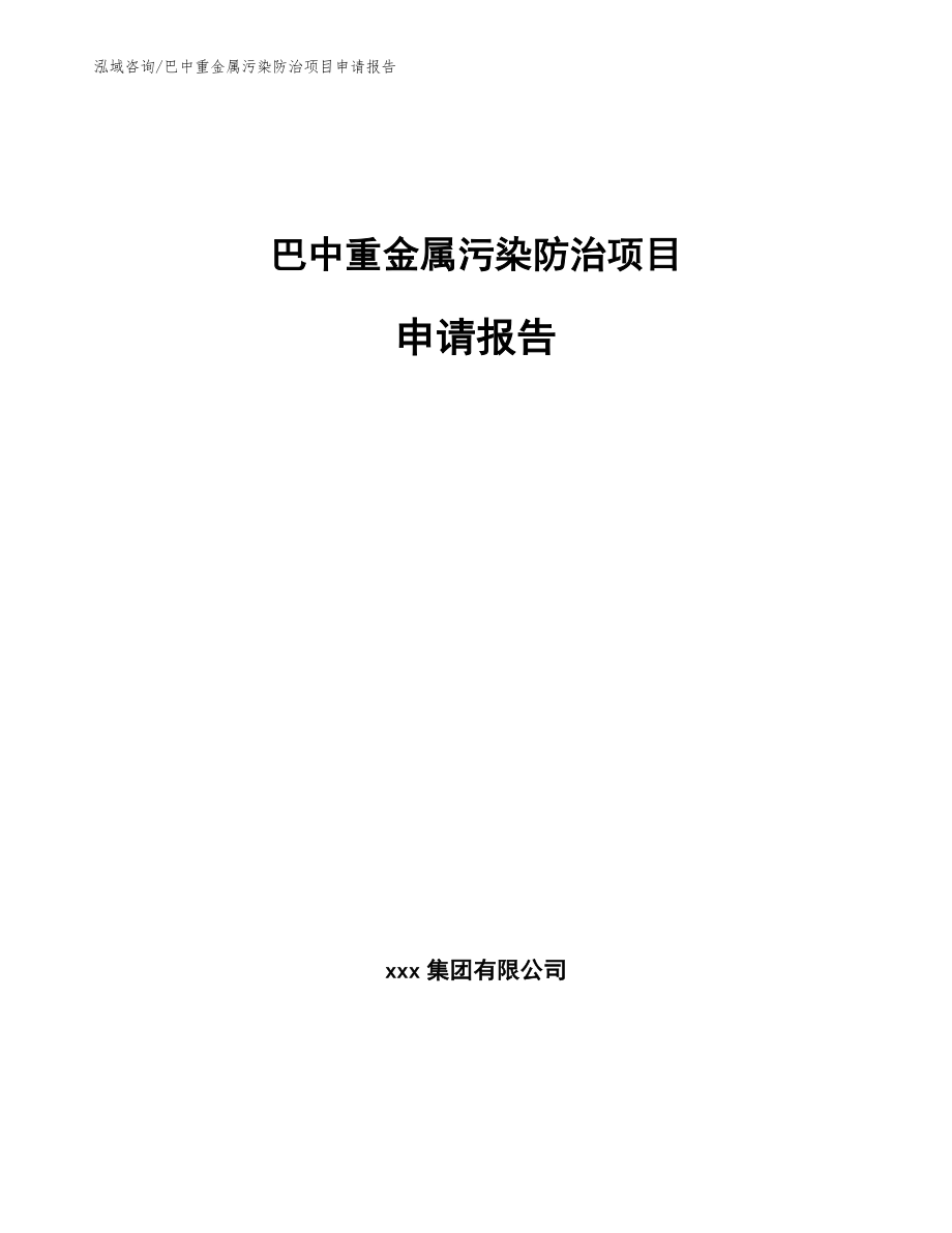 巴中重金属污染防治项目申请报告_第1页