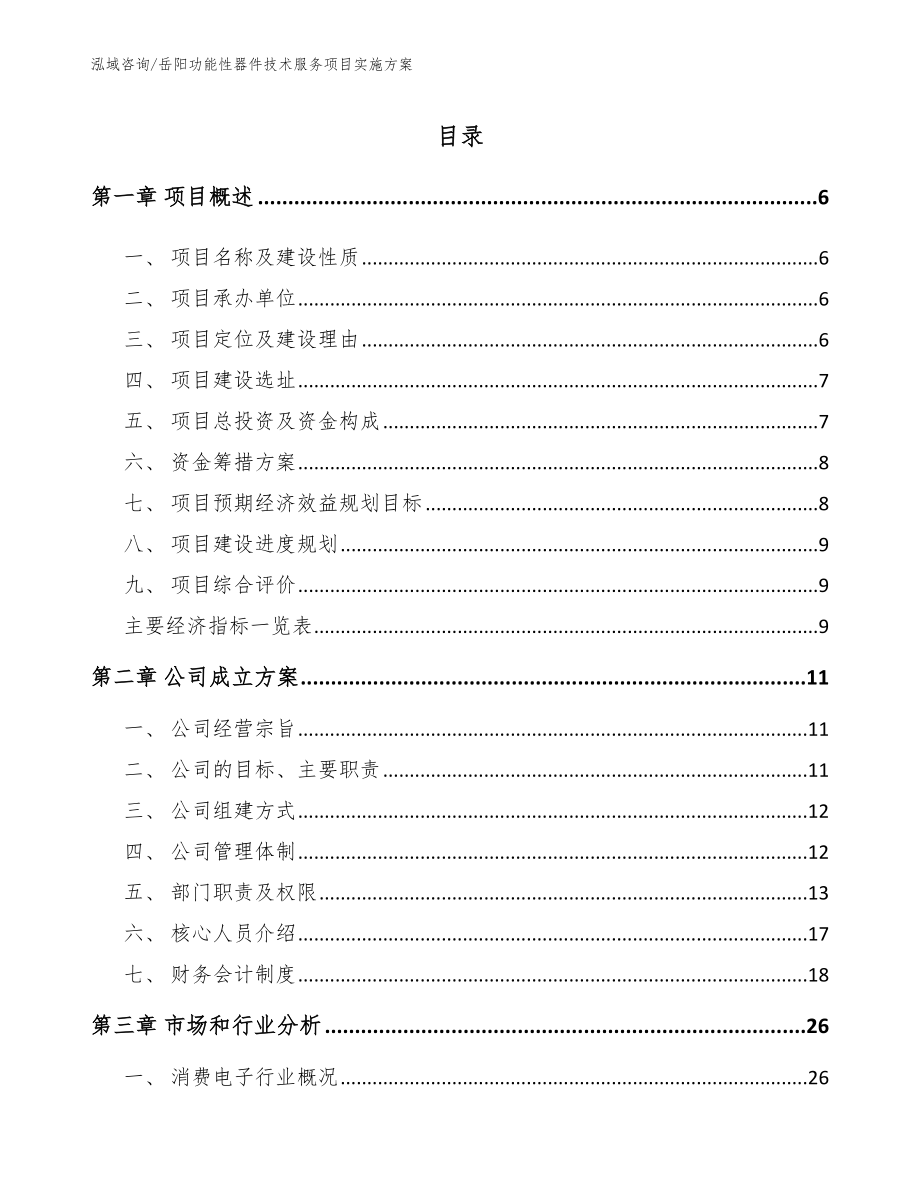岳阳功能性器件技术服务项目实施方案范文_第1页