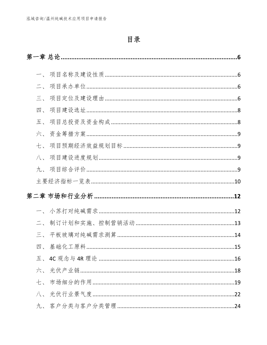 温州纯碱技术应用项目申请报告【模板范文】_第1页