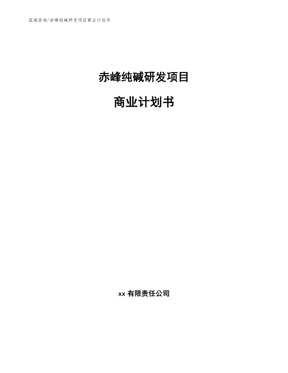 赤峰纯碱研发项目商业计划书_第1页