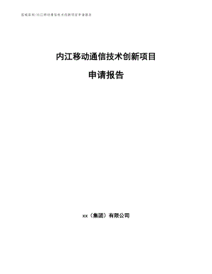 内江移动通信技术创新项目申请报告（模板参考）