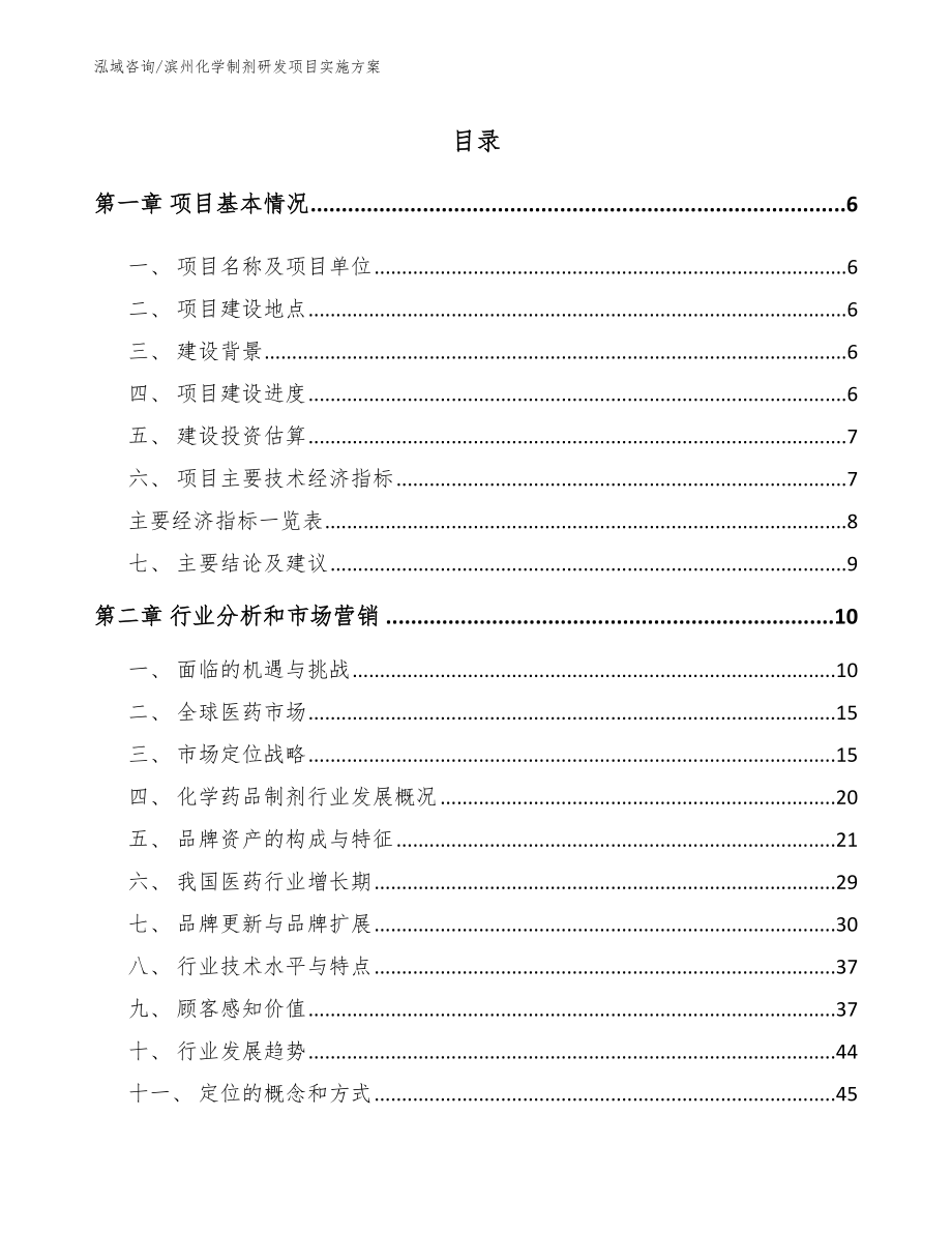 滨州化学制剂研发项目实施方案【模板】_第1页