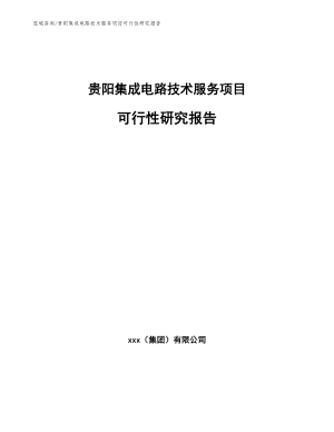 贵阳集成电路技术服务项目可行性研究报告