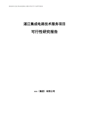 湛江集成电路技术服务项目可行性研究报告【范文模板】