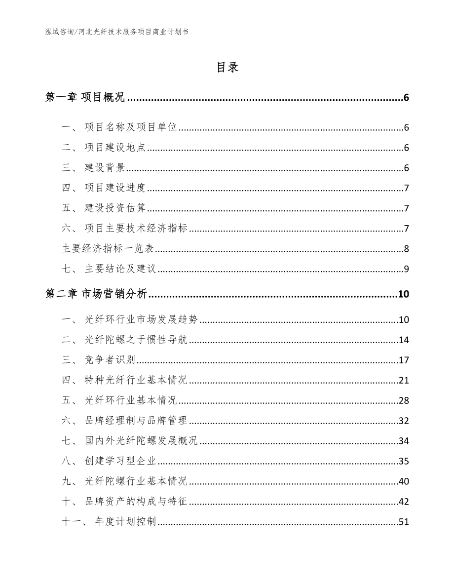 河北光纤技术服务项目商业计划书_第1页