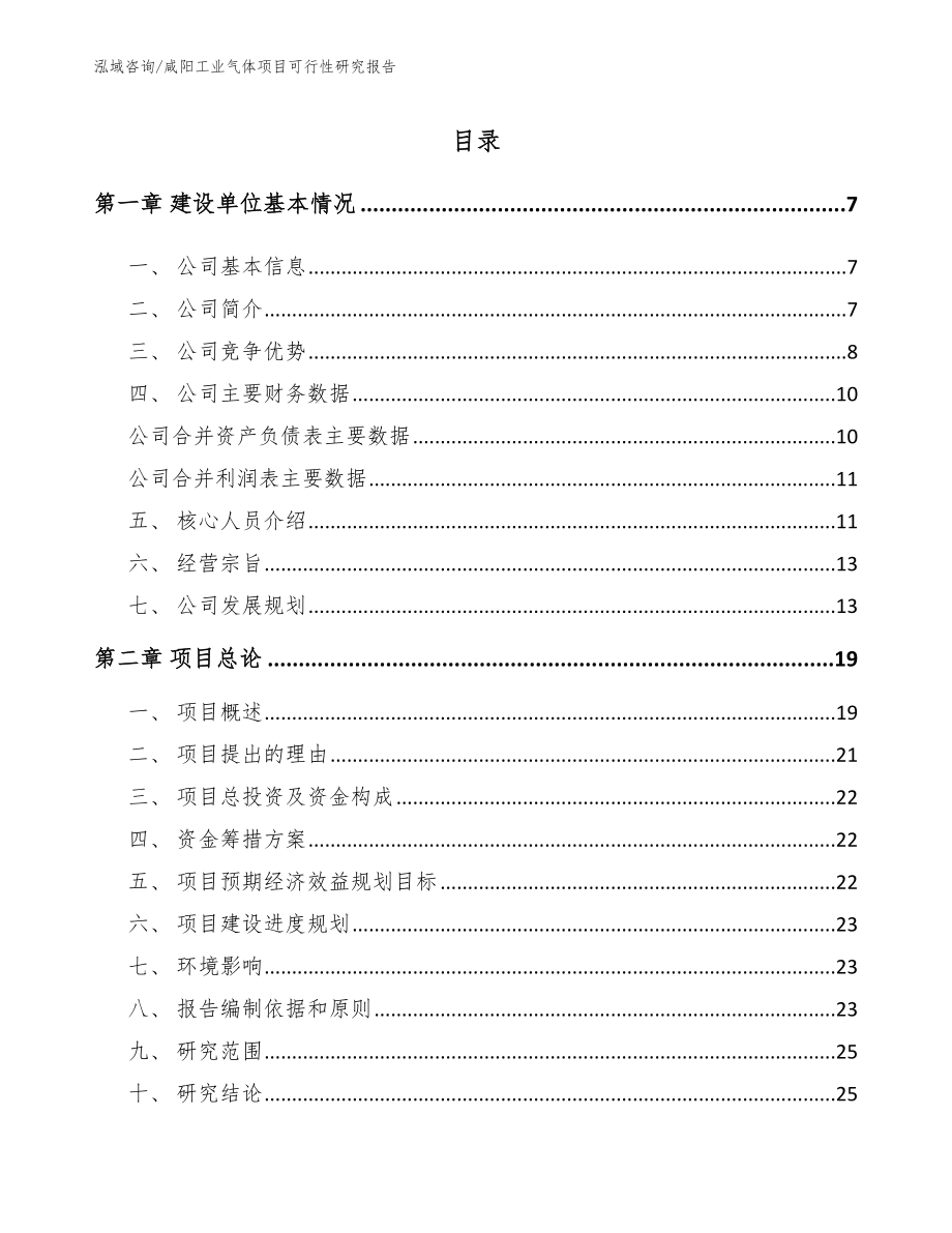咸阳工业气体项目可行性研究报告【范文】_第1页