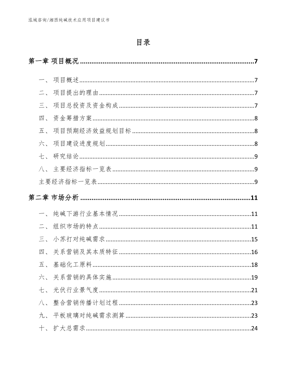 湘西纯碱技术应用项目建议书范文参考_第1页