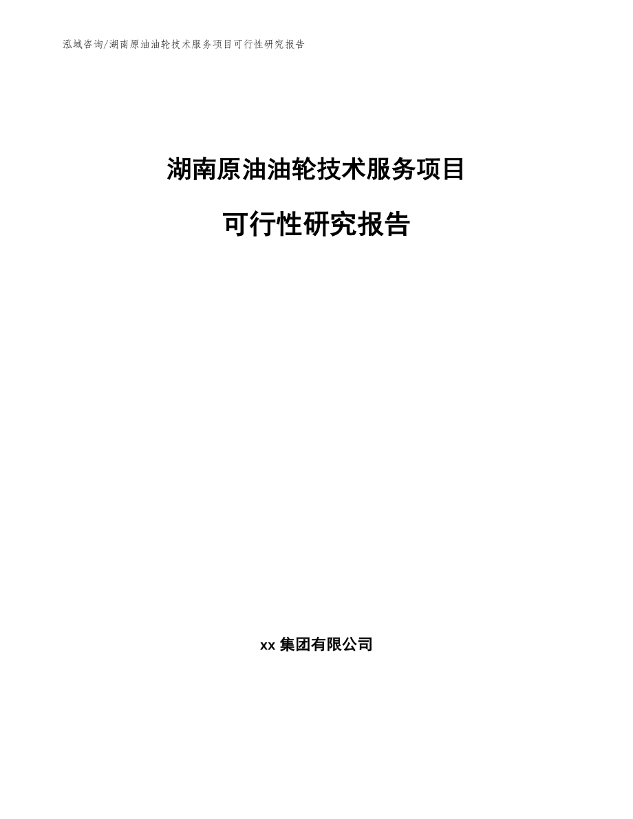 湖南原油油轮技术服务项目可行性研究报告（范文参考）_第1页