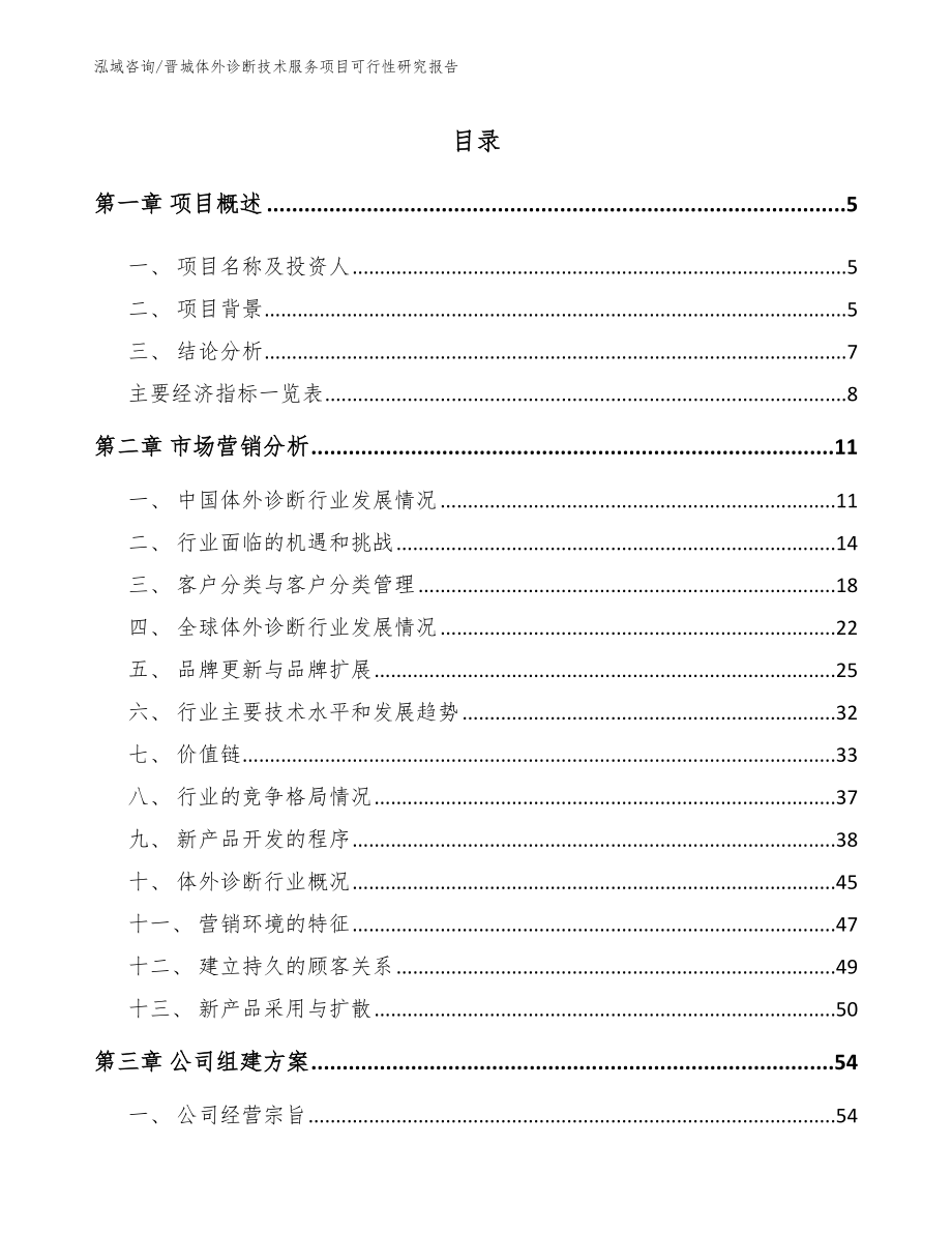 晋城体外诊断技术服务项目可行性研究报告_第1页