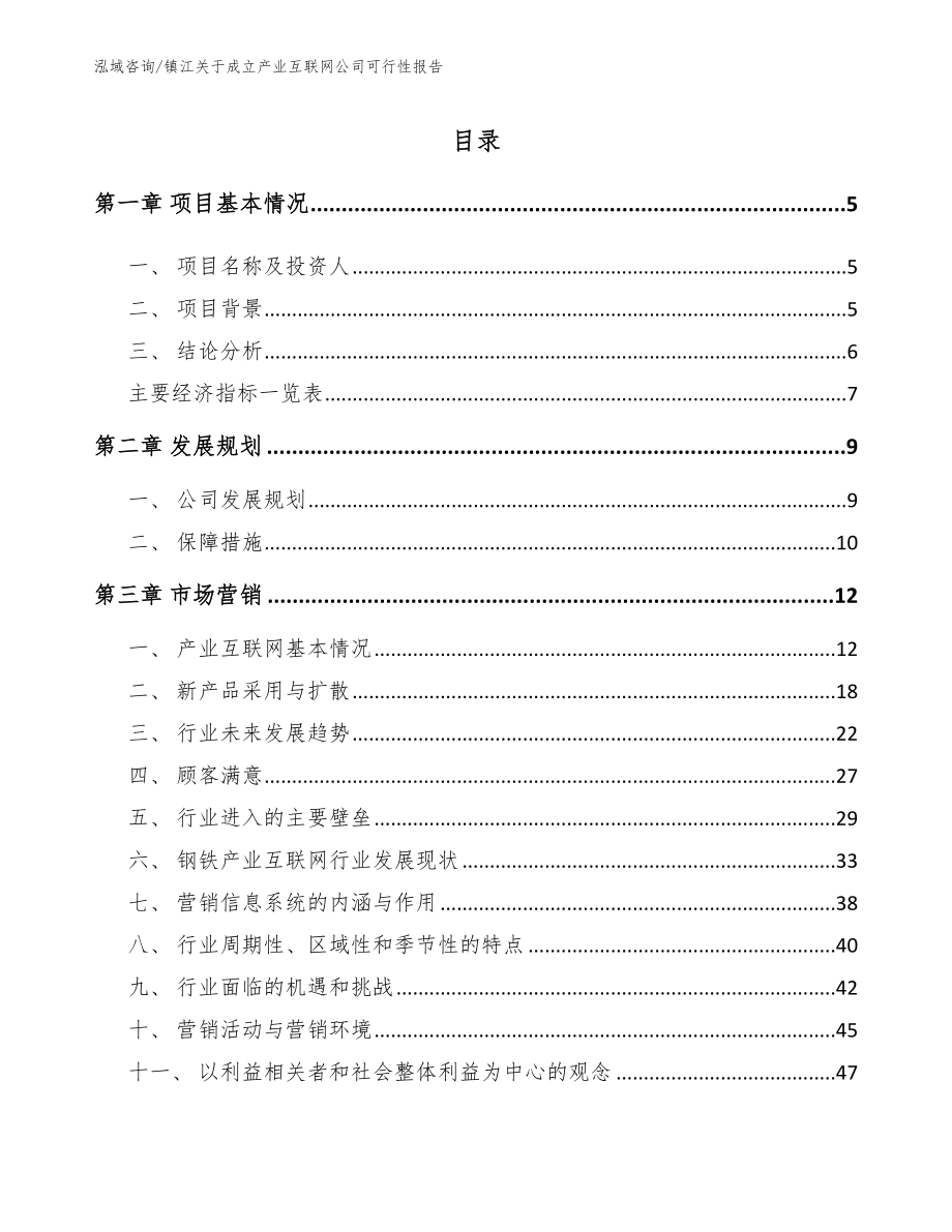 镇江关于成立产业互联网公司可行性报告【范文模板】_第1页