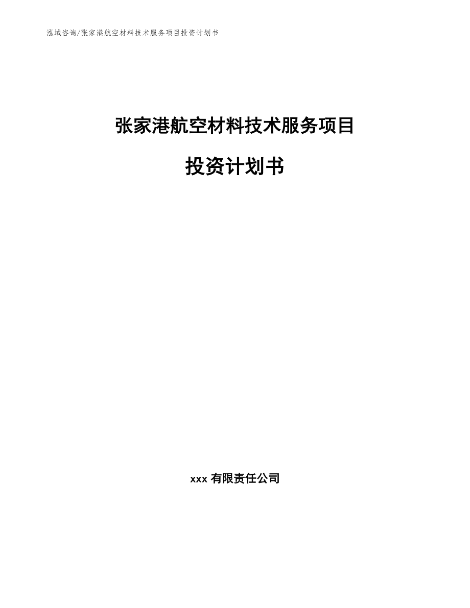 张家港航空材料技术服务项目投资计划书_第1页