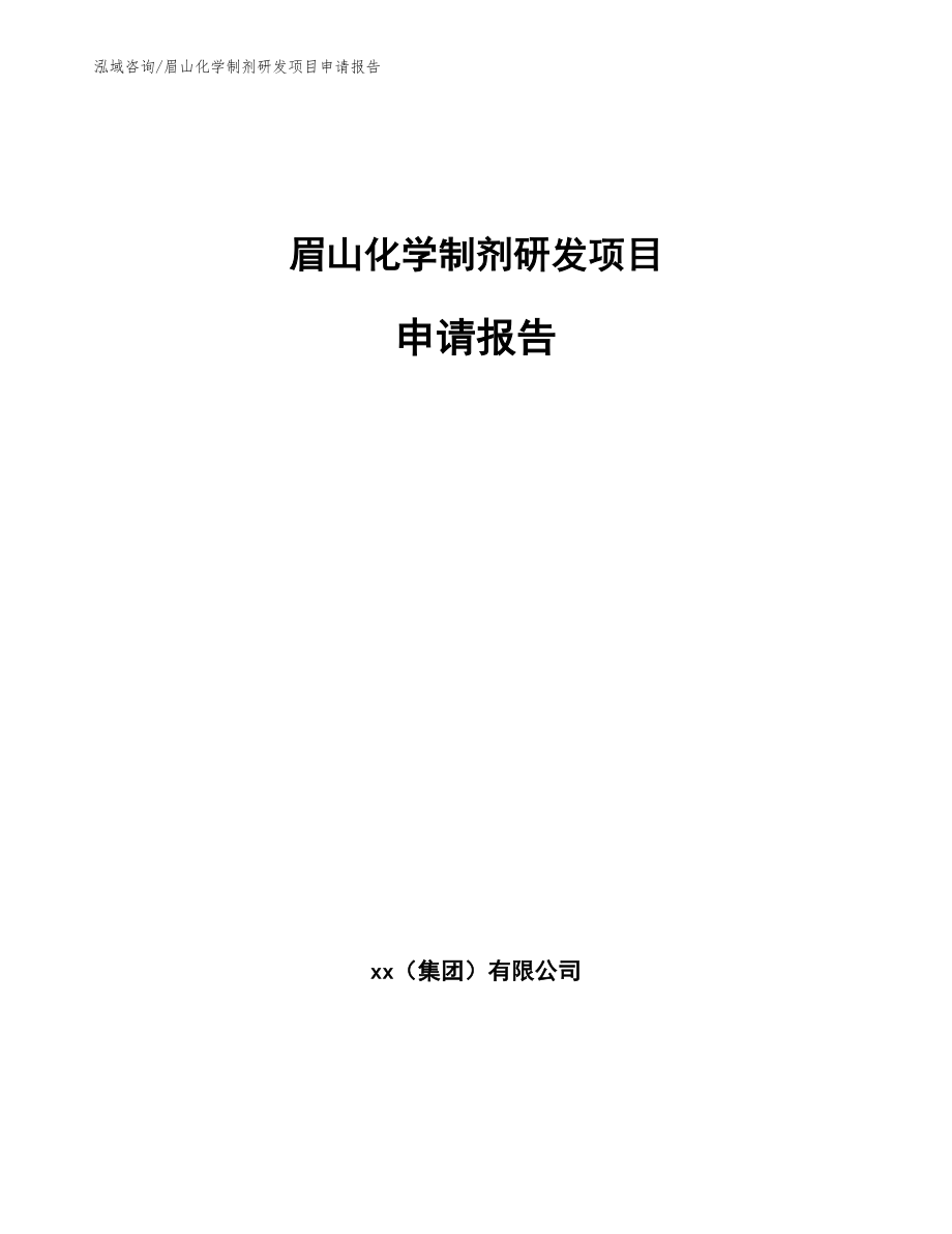 眉山化学制剂研发项目申请报告_第1页