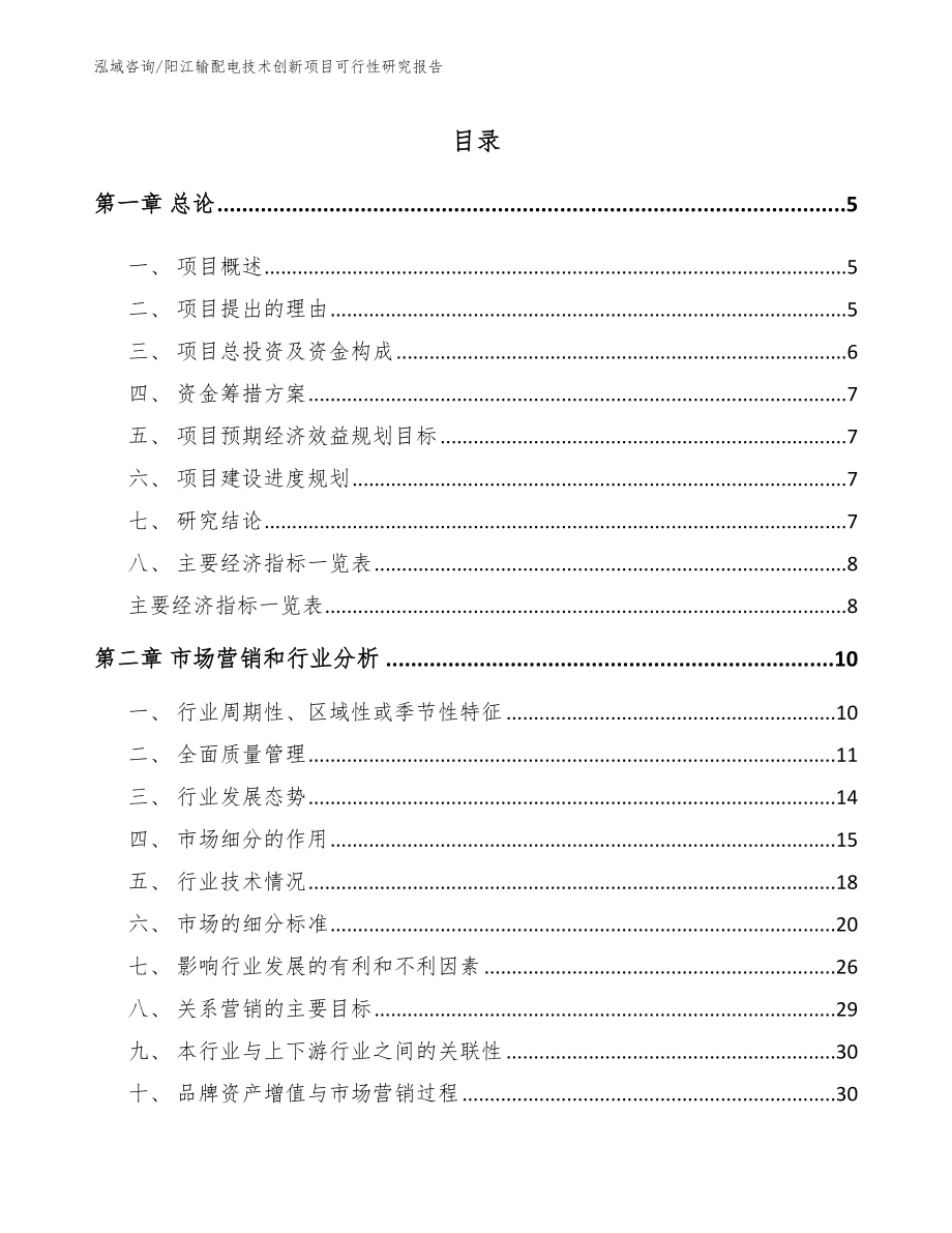 阳江输配电技术创新项目可行性研究报告_模板范本_第1页