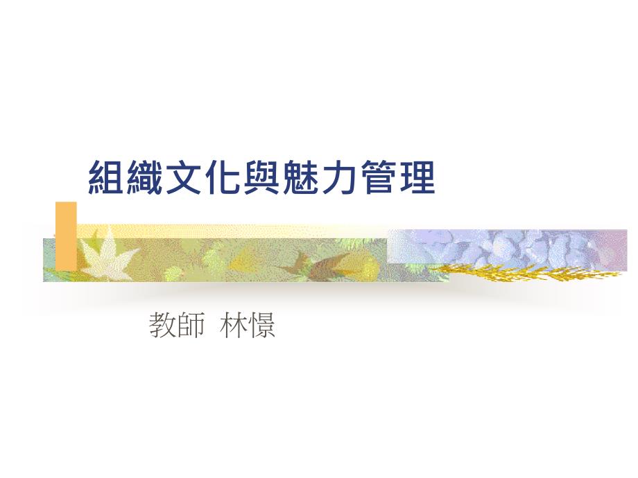 組織文化與魅力管理(1)_第1頁