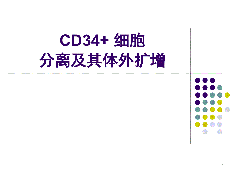 CD34+ 细胞及分离方法PPT演示课件_第1页