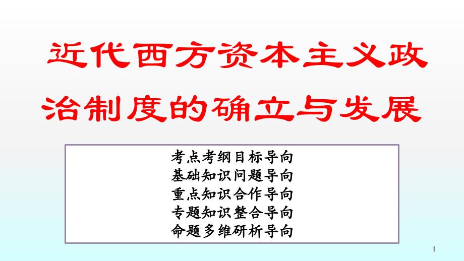 近代西方资本主义政治制度的确立与发展课件_第1页