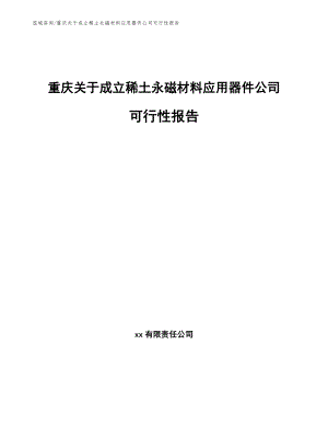 重庆关于成立稀土永磁材料应用器件公司可行性报告【模板参考】