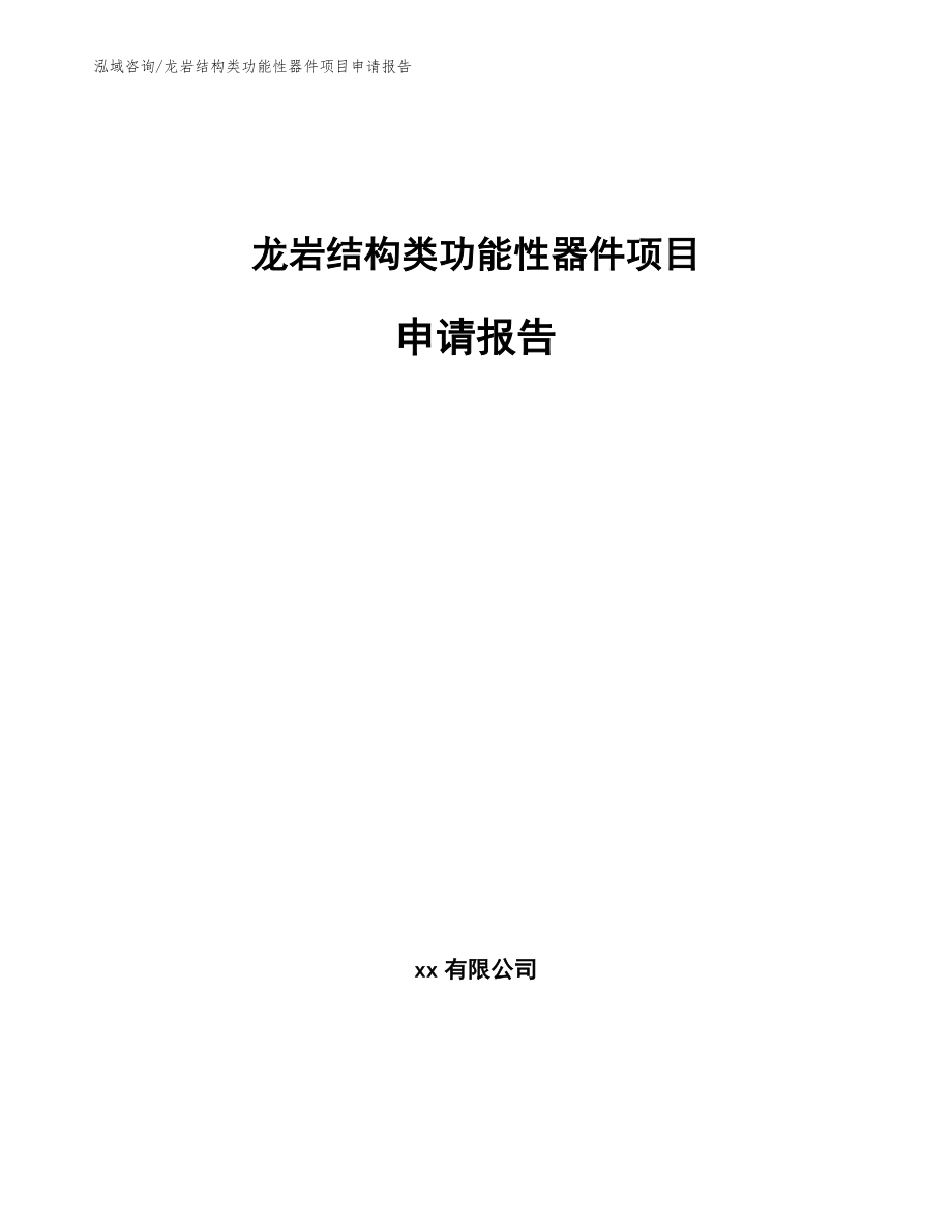 龙岩结构类功能性器件项目申请报告范文_第1页