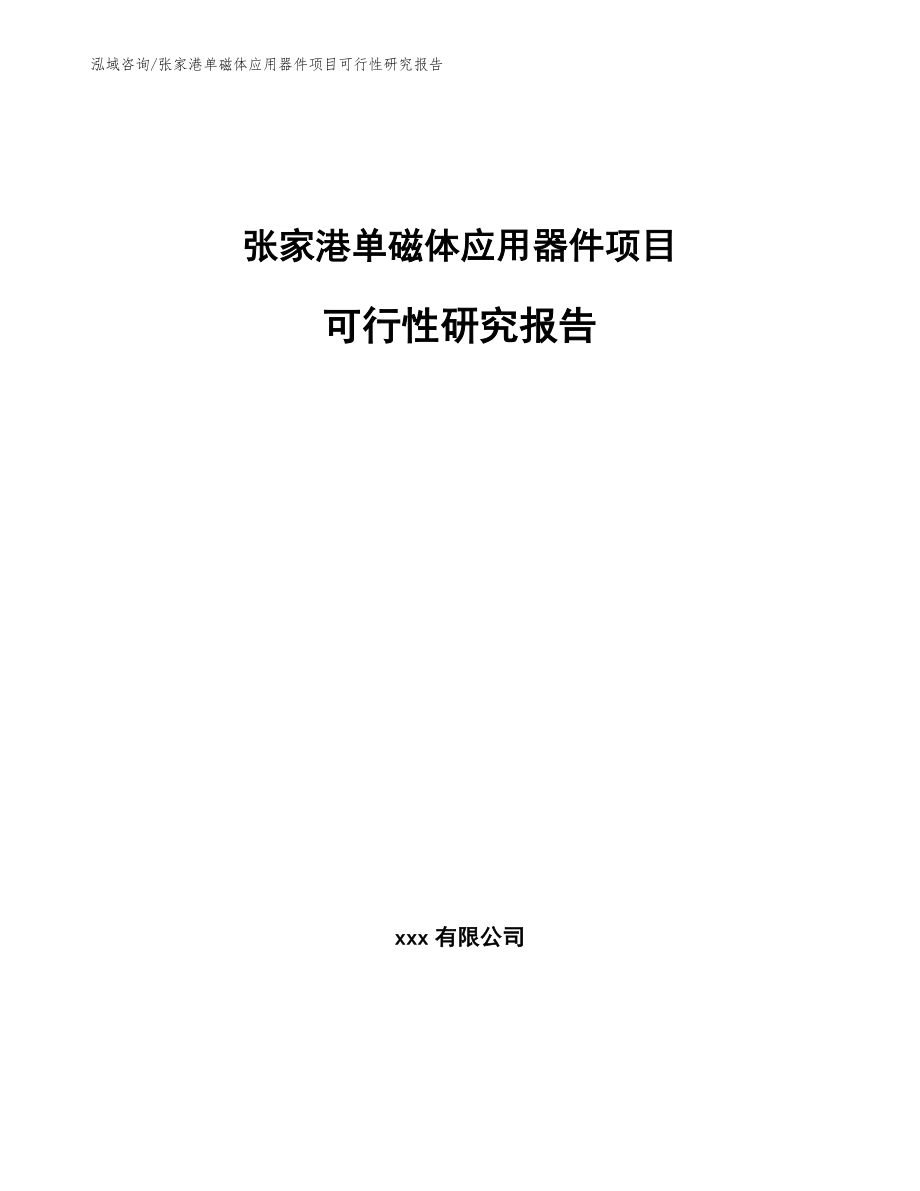 张家港单磁体应用器件项目可行性研究报告范文参考_第1页