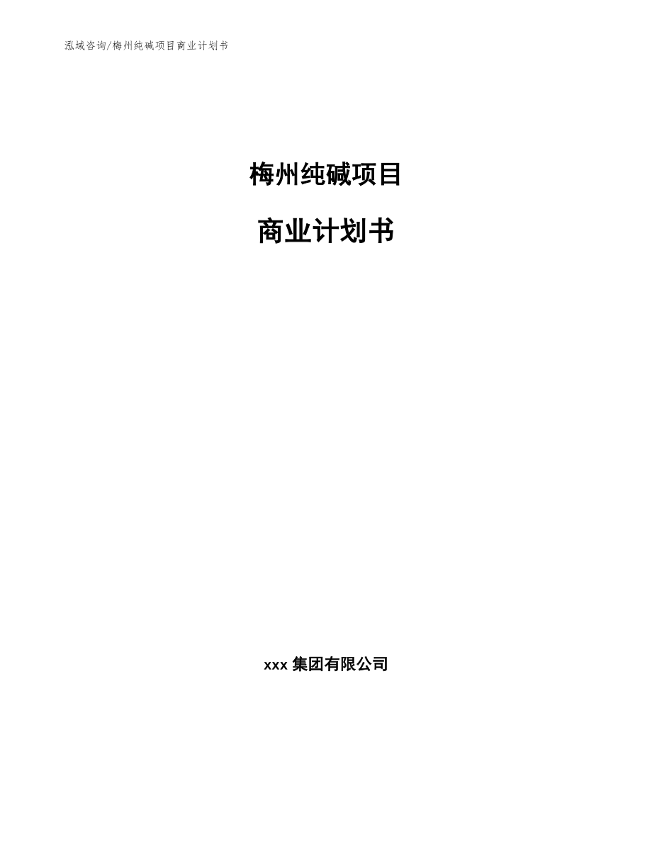 梅州纯碱项目商业计划书【参考模板】_第1页