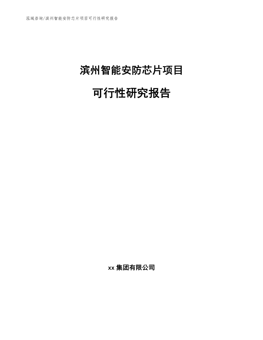 滨州智能安防芯片项目可行性研究报告_第1页