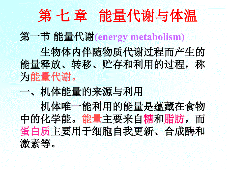 【教学课件】第七章能量代谢与体温_第1页